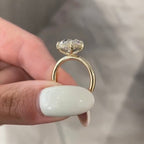 Old Mine Oval Lab Grown Engagement Ring Gold Solitaire Wedding Anniversary Ring