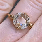 Cushion Rose Cut Lab Grown Engagement Ring Unique Gold Solitaire Wedding Ring