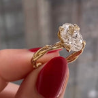 Oval Moissanite Engagement Ring Vintage Gold Lab Grown Wedding Ring Anniversary Ring