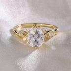 Oval Lab Grown Engagement Ring Art Deco Wedding Ring Vintage Inspired Ring