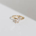East West Marquise Lab Grown Engagement Ring Gold Solitaire Ring