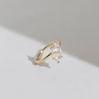 East West Marquise Moissanite Engagement Ring Gold Solitaire Ring