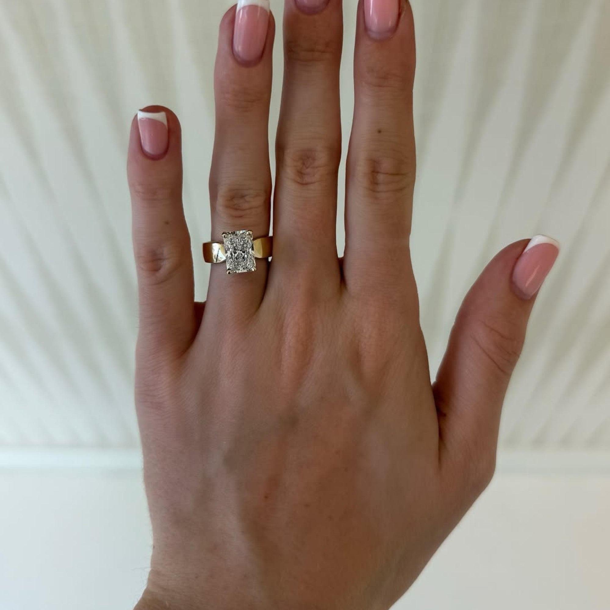 Radiant Lab Grown Engagement Ring Solitaire Wedding Ring
