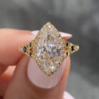 Marquise Halo Set Moissanite Engagement Ring Vintage inspired Wedding Ring