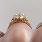 Marquise Halo Set Moissanite Engagement Ring Vintage inspired Wedding Ring