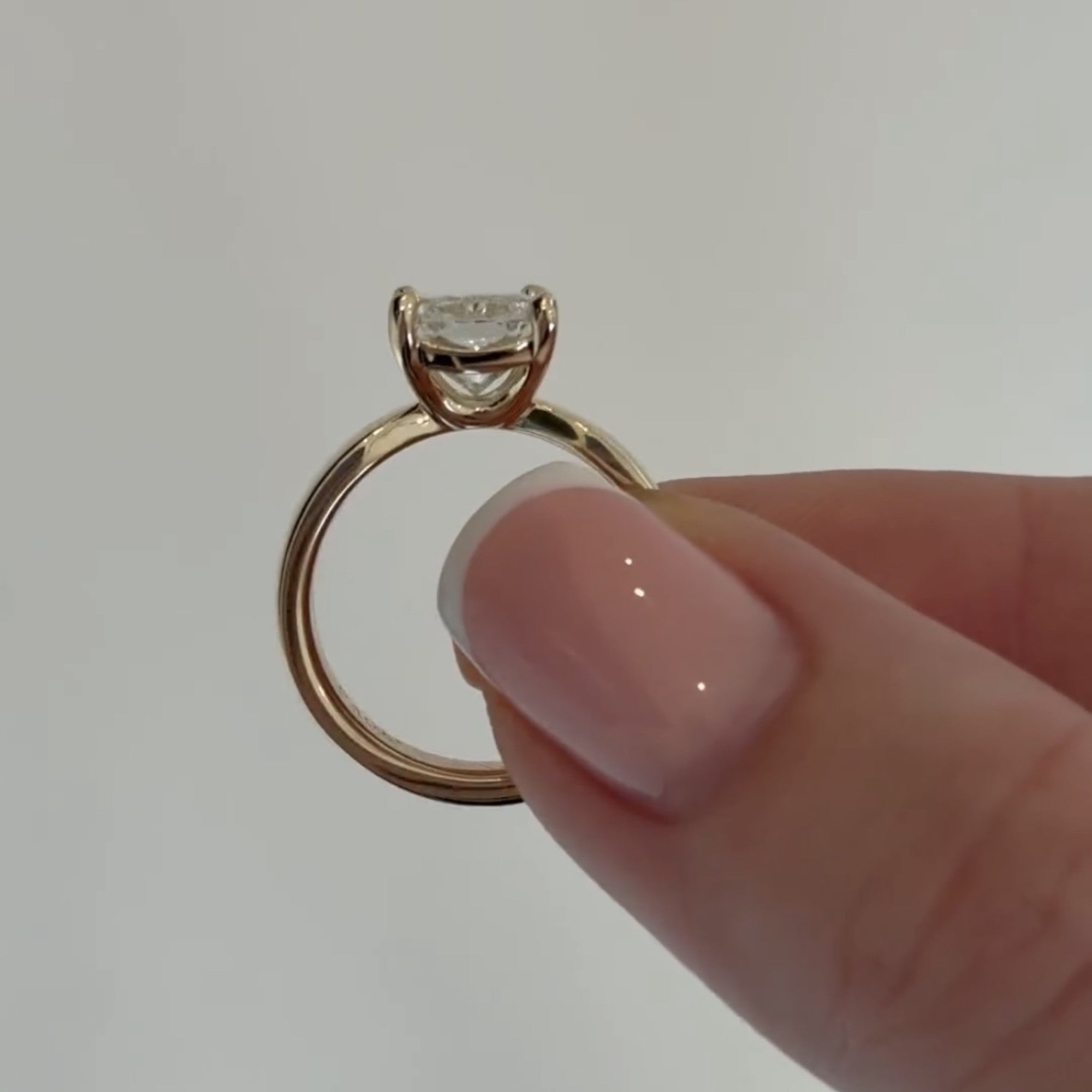 Radiant Lab Grown Engagement Ring Solitaire Wedding Ring