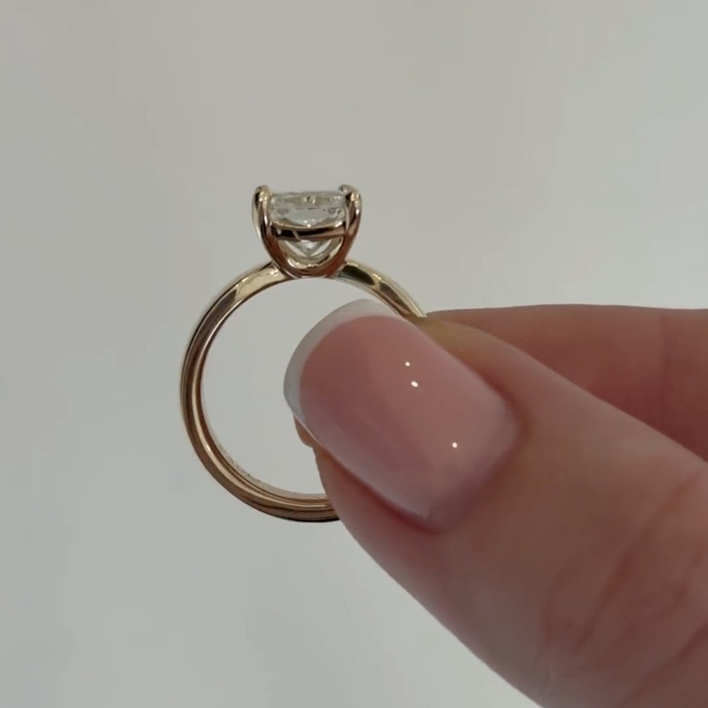 Radiant Moissanite Engagement Ring Solitaire Wedding Ring