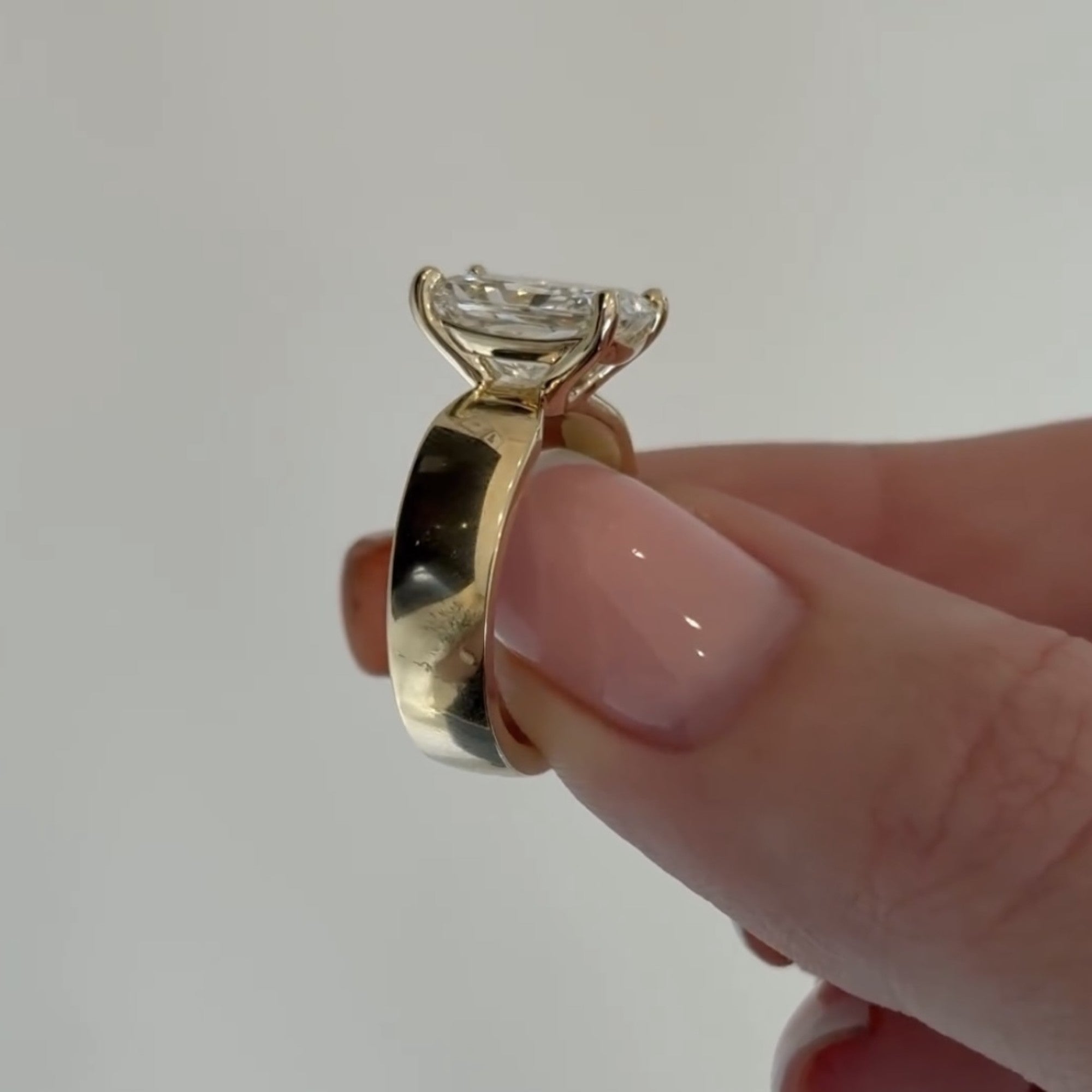 Radiant Lab Grown Engagement Ring Solitaire Wedding Ring