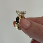 Radiant Moissanite Engagement Ring Solitaire Wedding Ring