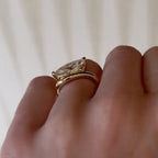 East West Marquise Lab Grown Engagement Ring V Prong Solitaire Wedding Ring