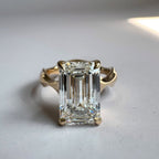 Emerald Lab Grown Engagement Ring Unique Band Wedding Ring