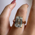 Emerald Lab Grown Engagement Ring Unique Band Wedding Ring