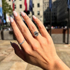 Bezel Set Old Mine Elongated Cushion Moissanite Engagement Ring Antique Diamond Vintage Wedding Ring Unique Anniversary Ring