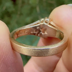 Three Stone Criss Moissanite Engagement Ring  Wedding Antique Diamond Anniversary Ring