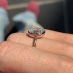 Bezel Set Old Mine Elongated Cushion Lab Grown Engagement Ring Antique Diamond Vintage Wedding Ring Unique Anniversary Ring