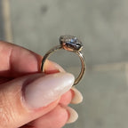 Bezel Set Old Mine Elongated Cushion Lab Grown Engagement Ring Antique Diamond Vintage Wedding Ring Unique Anniversary Ring