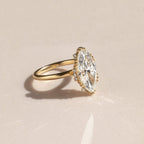 Marquise Cut Lab Grown Engagement Ring Cluster Solid Gold Wedding Rings For Women Anniversary Gift For Her Promise Ring