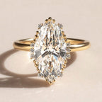 Marquise Cut Moissanite Engagement Ring Cluster Solid Gold Wedding Rings For Women Anniversary Gift For Her Promise Ring