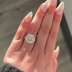 Radiant Three Stone Lab Grown Engagement Ring Past Preset Future Wedding Ring