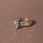 Marquise Moissanite Engagement Ring Channel Set Wedding Ring