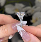 Elongated Cushion Split Shank Moissanite Engagement Ring Gold Wedding Anniversary Ring