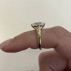 Old Mine  Elongated Cushion Antique Lab Grown Engagement Ring Unique  Gold Wedding Ring