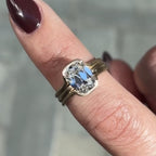 Half Bezel Set Old Mine  Elongated Cushion Moissanite Engagement Ring Antique Gold Unique Wedding Anniversary Ring