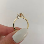 Three Stone Oval Lab Grown Engagement Ring Three Claw Prong Wedding Ring