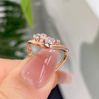 0.48 TCW Curve Bezel Set Round And Oval And Marquise Moissanite Wedding Band Minimalist  Gold Stackable Band Anniversary Matching Band