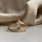 Vintage Pear Moissanite Art Deco Engagement Ring Cluster Gold Wedding Nature Inspired Ring