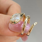 Snake Pear Cut Moissanite Engagement Ring Spiral Snake Ring, Wrap Around Ring, Serpent Viper Open Ring, Animal Wrap Ring