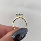 Oval Moissanite Diamond Engagement Ring Two Tone Gold Hidden Halo Bridal Ring