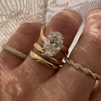 Oval Moissanite Engagement Ring Snak Band Antique Wedding Ring