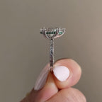 Double Claw Prong Pear Lab Grown Engagement Ring Hidden Halo Gold Wedding Engraved Band Ring