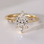 Dutch Marquise Lab Grown Ring Solid Gold Wedding Ring