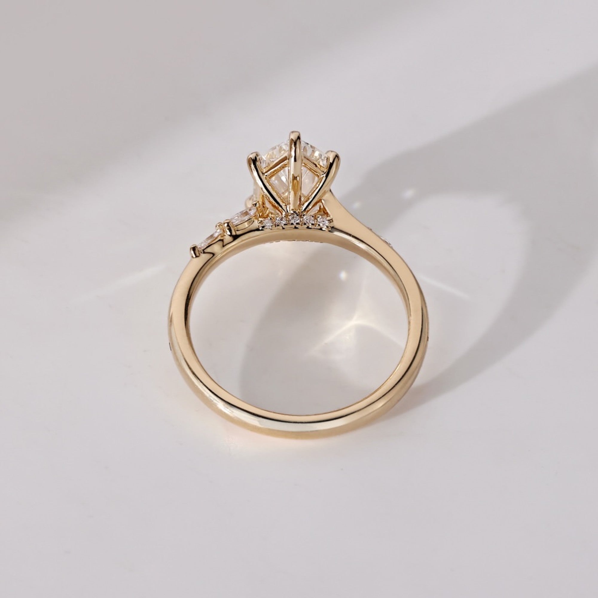 Dutch Marquise Lab Grown Ring Solid Gold Wedding Ring
