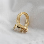 3.50 TCW Pear And Brown Oval Toi Et Moi Moissanite Engagement Ring Engraved Band Gold Ring