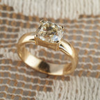 Old Mine Cushion Cut Lab Grown Engagement Ring Solitaire Gold Wedding Ring