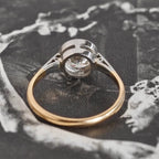 Round Cut Bezel Set Moissanite Engagement Ring Gold Two Tone Wedding Ring