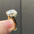 Old Mine Elongated Cushion Lab Grown Engagement Ring Gold Solitaire Wedding Ring