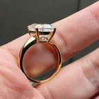 Old Mine Elongated Cushion Lab Grown Engagement Ring Gold Solitaire Wedding Ring