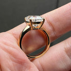 Old Mine Elongated Cushion Lab Grown Engagement Ring Gold Solitaire Wedding Ring