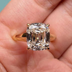 Old Mine Elongated Cushion Moissanite Engagement Ring Gold Solitaire Wedding Ring