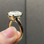Old Mine Elongated Cushion Lab Grown Engagement Ring Gold Solitaire Wedding Ring