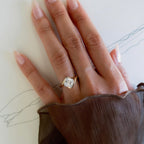 Asscher Cut Moissanite Engagement Ring Half Bezel East West Wedding Ring