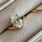 Oval Cut Moissanite  Engagement Bridal Set Curve Band Wedding Ring Set