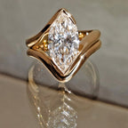 Marquise Moissanite Engagement Ring Set Unique Style Wedding Bridal Set