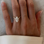 Oval Cut Moissanite Engagement Ring Curve Band Solid Gold Wedding Ring