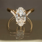 Oval Cut Moissanite Engagement Ring Curve Band Solid Gold Wedding Ring