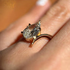 Pear Cut Moissanite Engagement Ring Bypass Gold Wedding Ring